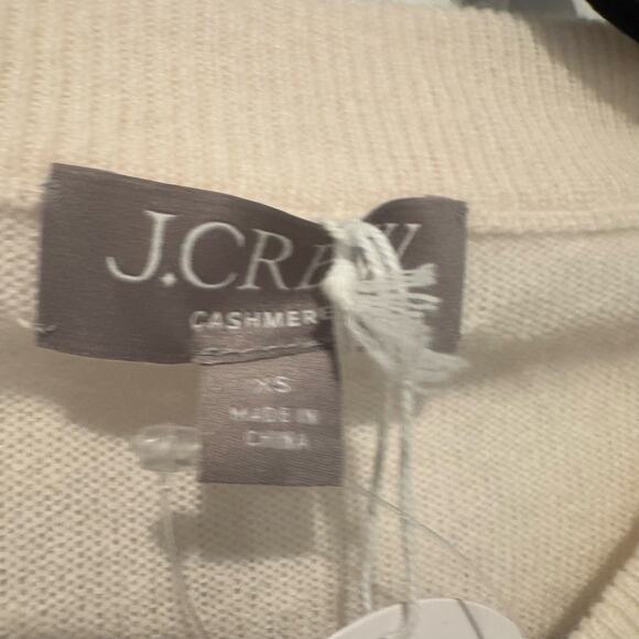 J. Crew Women's Cashmere Relaxed Crewneck Sweater Long Sleeve Snow Size XS NWT - Picture 12 of 13